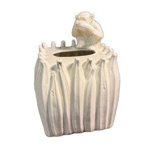 Vintage Fitz and Floyd Monkey Business Sneezing Banana Ceramic Tissue Box Cover